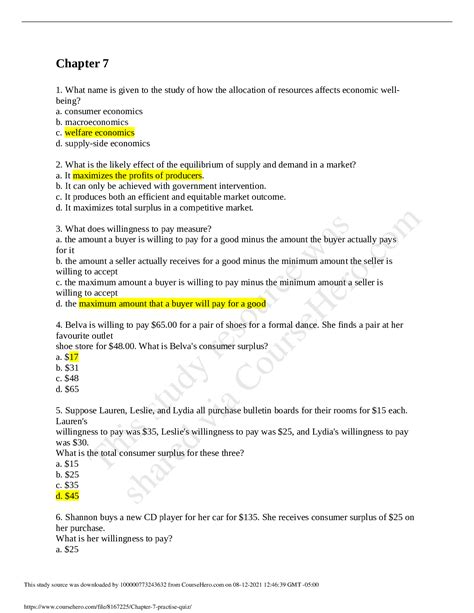 Economics Answers To Questions Doc