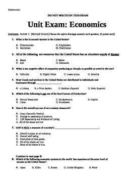 Economics Chapter 1 Test Answers Doc