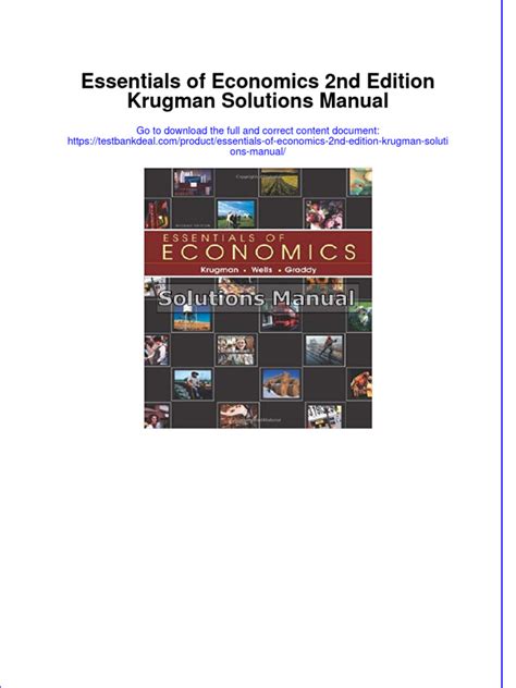 Economics Second Edition Krugman Problems Answers PDF