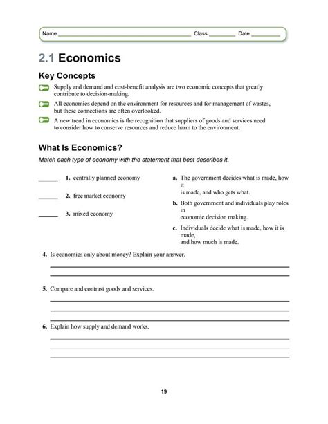 Economics worksheet answer key Ebook Epub