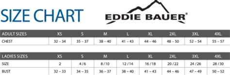 Eddie Bauer Size Chart For Women
