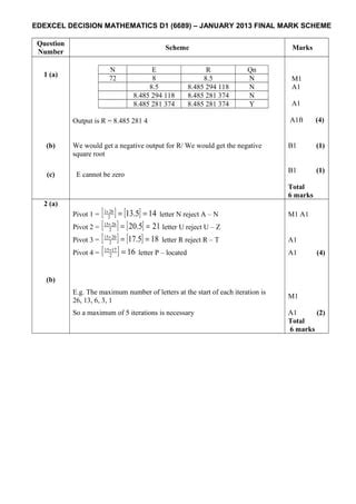 Edexcel D1 Jan 2013 Answer Reader