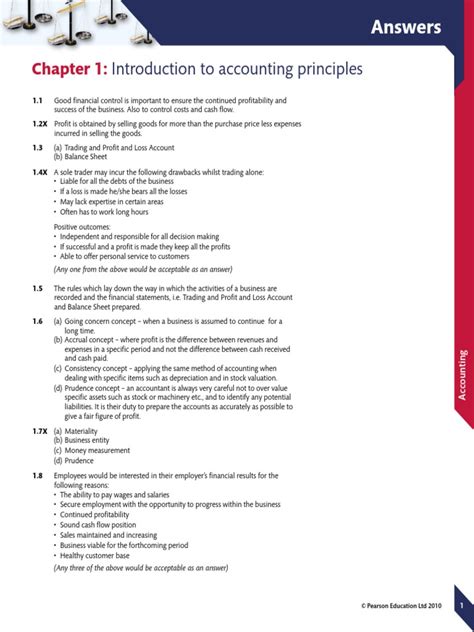 Edexcel Igcse Accounting Student Book Answers PDF