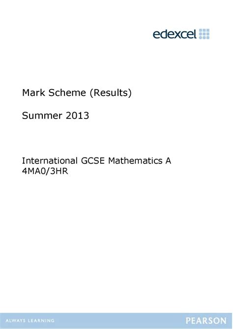 Edexcel Maths 10th May 2013 3hr Answers Doc