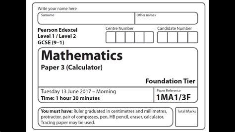 Edexcel Past Papers Gcse Maths Bland Answers Reader