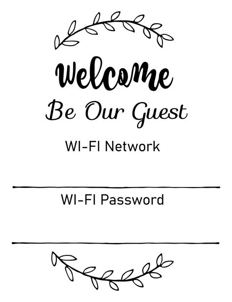 Editable Free Printable Template Wifi Password Sign