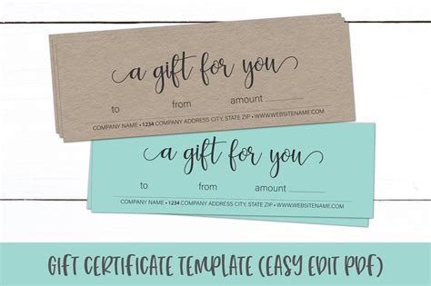 Editable Gift Card Template