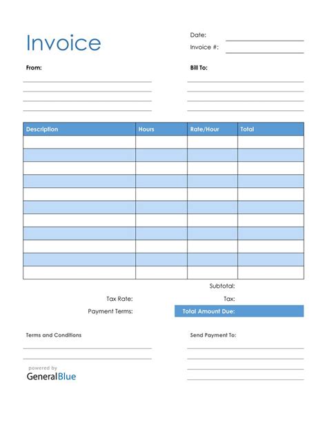 Editable Printable Invoice Template