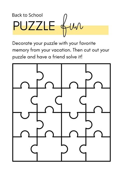 Editable Printable Puzzle Template