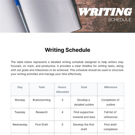 Editing Schedule Template