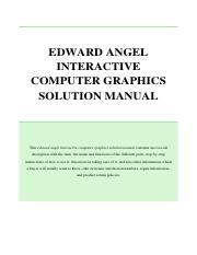 Edward Angel Interactive Computer Graphics Solution Manual Kindle Editon