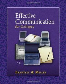 Effective Communication For Colleges 11th Edition Brantley Ebook PDF