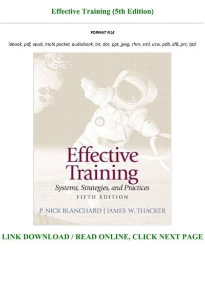 Effective Training (5th Edition) Ebook Epub