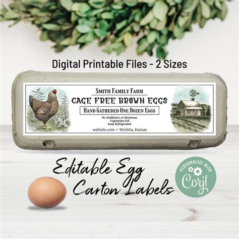 Egg Carton Label Template Free
