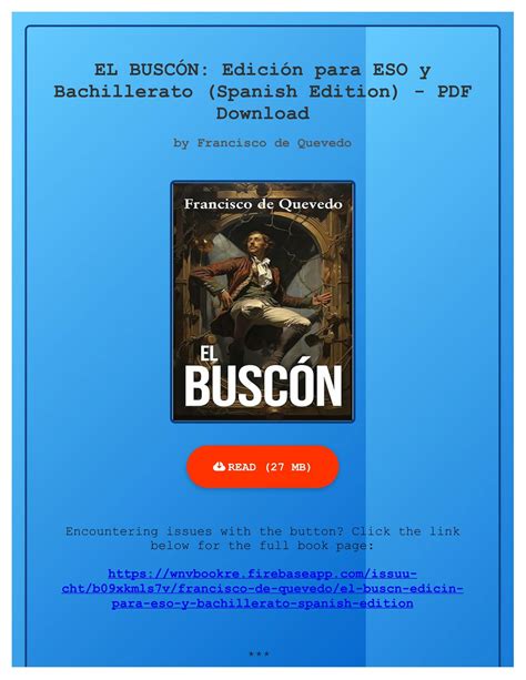 El Buscon (Spanish Edition) Ebook PDF