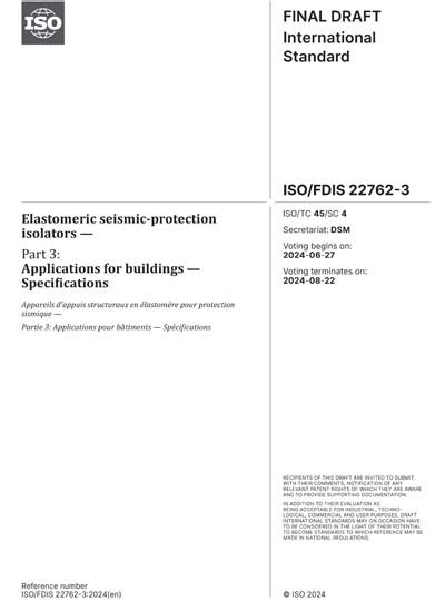 Elastomeric seismic-protection isolators Guidance on the application of ISO 22762-3 Ebook Doc