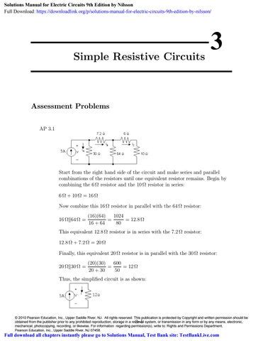 Electric Circuits 9th Edition Nilsson Solution Manual Scribd Doc