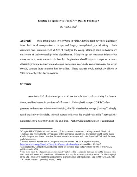 Electric Cooperatives: From New Deal To Bad Deal PDF PDF