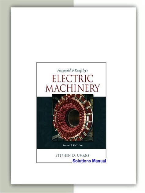 Electric Machinery Fitzgerald Solutions 7th Ebook PDF