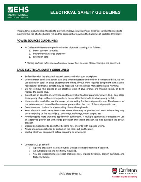 Electrical Contractor Safety Manual Template