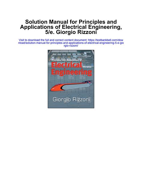 Electrical Engineering Giorgio Rizzoni Solution Manual Reader