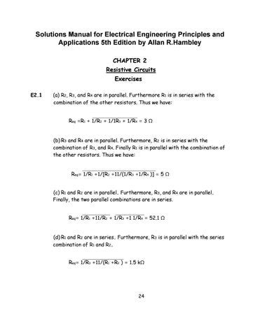 Electrical Engineering Hambley Solution 5th Kindle Editon