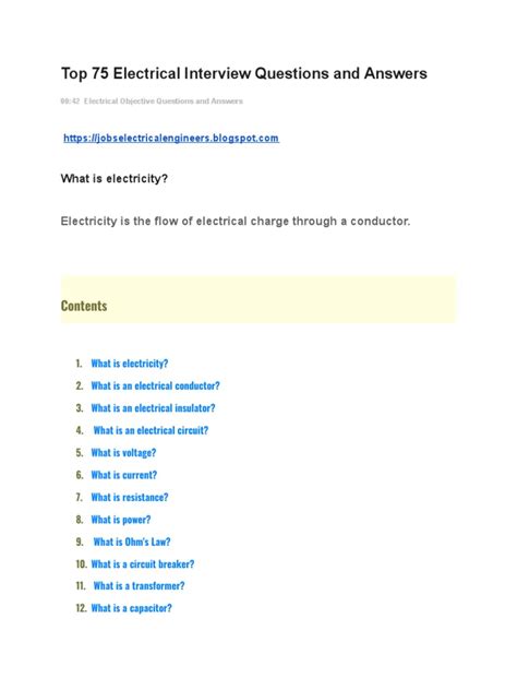 Electrical Interview Questions And Answers Free Download Kindle Editon