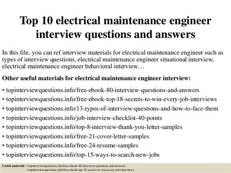 Electrical Technician Interview Questions And Answers PDF