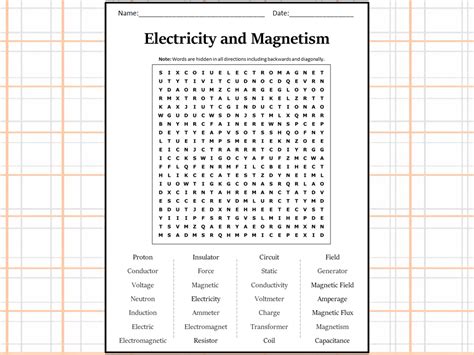 Electricity And Magnetism Word Search Answer Sheet Epub