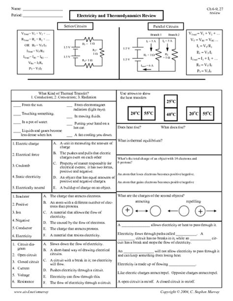 Electricity And Thermodynamics Review Answers Key Kindle Editon