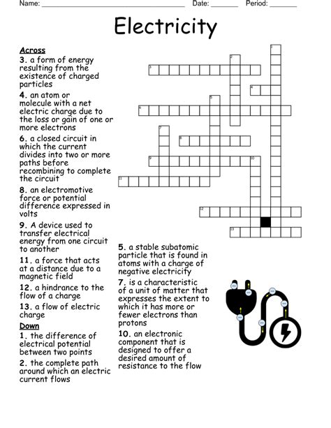 Electricity Printable Crossword Answer Doc