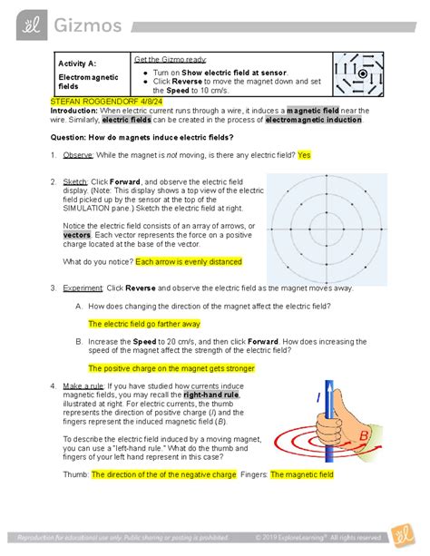 Electromagnetic Induction Explorelearning Gizmo Answers PDF