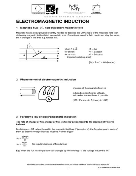 Electromagnetic Induction Worksheet With Answers Epub