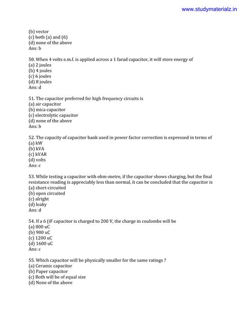 Electromagnetic Theory Objective Questions With Answers Doc