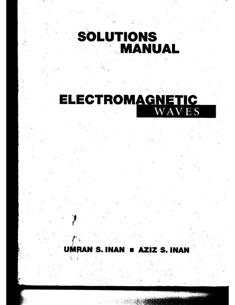 Electromagnetic Waves Inan Solution Manual Ebook Doc