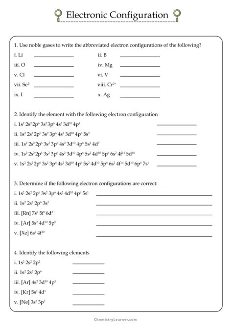 Electron Configuration Worksheet And Lots More Answer Sheet Doc