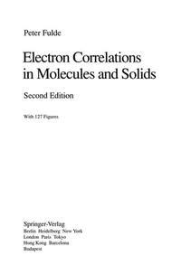 Electron Correlations in Molecules and Solids 2nd Corrected Printing Epub