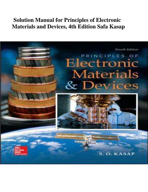 Electronic Materials And Devices Solution Manual PDF