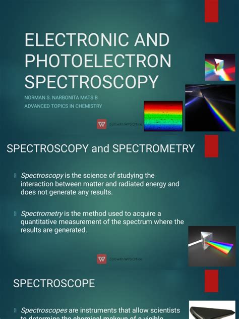 Electronic and Photoelectron Spectroscopy pdf PDF