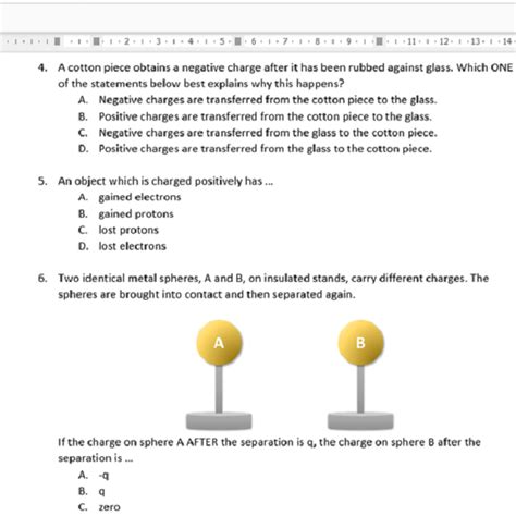 Electrostatics Multiple Choice Questions Answers Doc