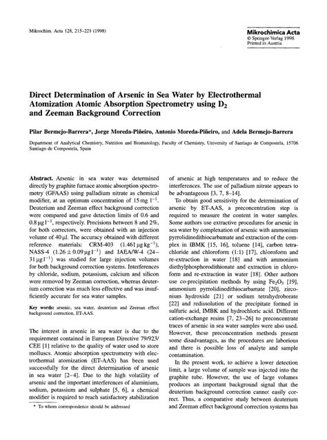 Electrothermal Atomization for Atomic Absorption Spectrometry Text, Cases and Readings in the Manag Doc