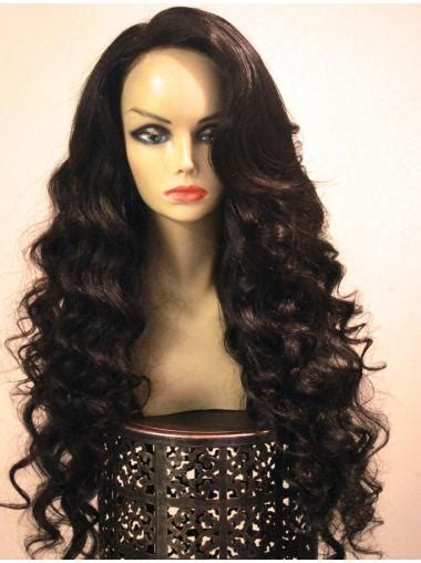 Elegant Brown Wavy Long African American Wigs