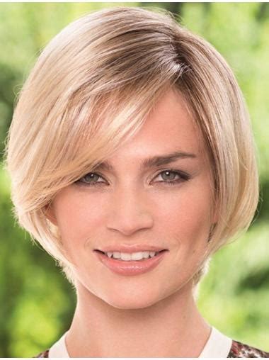 Elegant Monofilament Blonde Chin Length Lace Wigs