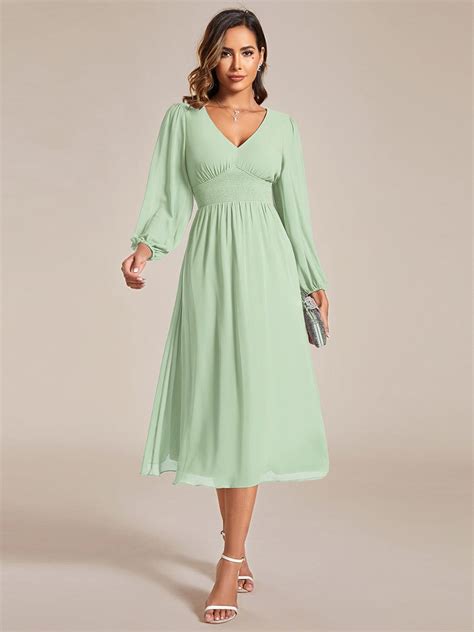 Elegant and Enchanting Midi Wedding Guest Dresses