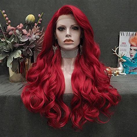 Elegent Dark Red Lace Front Human Wigs