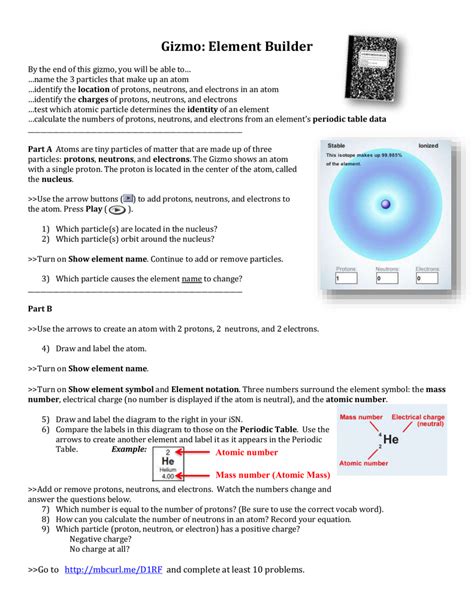 Element Builder Gizmo Exploration Sheet Answer Key Kindle Editon