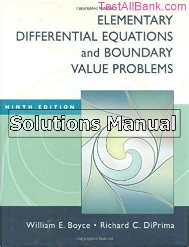 Elementary Differential Equations Boyce 9th Edition Solutions Manual Reader