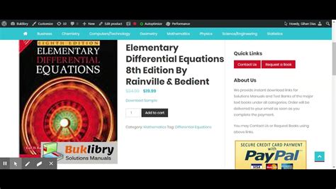 Elementary Differential Equations Rainville Solutions Kindle Editon