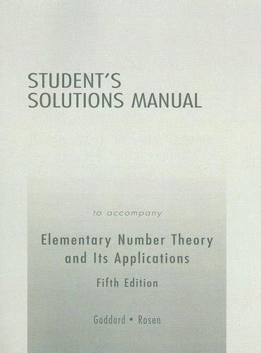 Elementary Number Theory Rosen Solution Manual Ebook Doc