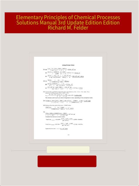 Elementary Principles Of Chemical Processes Solutions Manual Scribd Epub